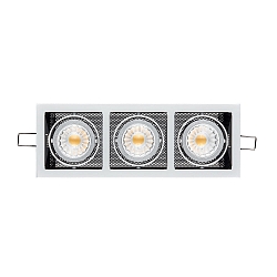 recessed luminaire LED MINI KARDAN E3 BIO 3 flames, swivelling, dimmable IP40, clear, black