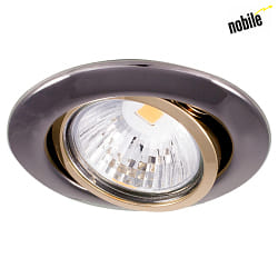 Recessed spot DOWNLIGHT D 3830,  8.8cm, GX5.3, swiveling, black chrome / golden inner ring