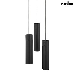 Pendant luminaire TILO, 3 flames, GU10, IP20, black