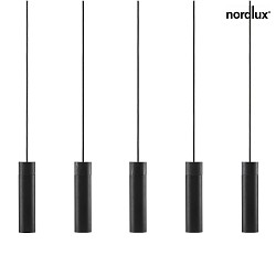 Luminaire  suspension TILO 5 flammes GU10 IP20, noir , noir mat 