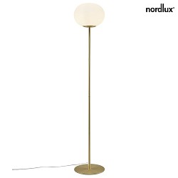 Floor lamp ALTON, E27, IP20, brass, glass opal white