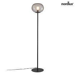 Floor lamp ALTON, E27, IP20, black, glass smoky