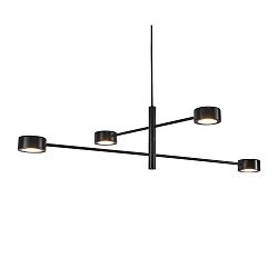 Luminaire  suspension CLYDE 4 flammes IP20, noir, noir mat gradable