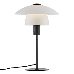 Lampada da tavolo VERONA E27 IP20, Opale bianco, Nero, Nero opaco 