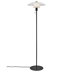 Lampada da terra VERONA E27 IP20, Opale bianco, Nero, Nero opaco 