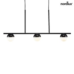 Luci a sospesione CONTINA 3-Lampadine G9 IP20, Opale bianco, Nero, Nero lucido 