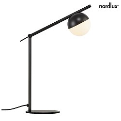 Lampada da tavolo CONTINA G9 IP20, Opale bianco, Nero, Nero opaco 