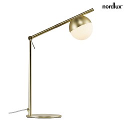 Lampada da tavolo CONTINA G9 IP20, Opaco, Ottone, Opale bianco, Bianco 