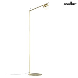 Floor lamp CONTINA, G9, IP20, glass opal white, brass