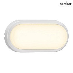 Outdoor Aufbau-Auenleuchte CUBA ENERGY OVAL, IP54, 20.5 x 10cm, 7W 3000K 700lm, Wei / Glas opal