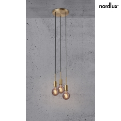 Luminaire  suspension PACO 3 flammes E27 IP20, mat, laiton, noir 