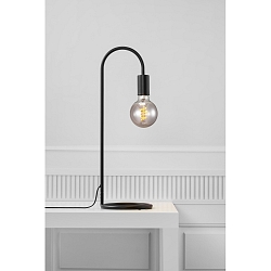 Lampe de table PACO E27 IP20, mat, noir 