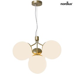Luminaire  suspension IVONA 4 flammes E27 IP20, mat, laiton, blanche