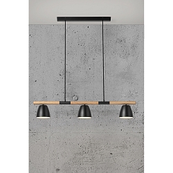 Luci a sospesione THEO 3-Lampadine GU10 IP20, Opaco, Nero