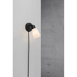 Lampada da parete COLE E14 IP20, Opaco, Nero