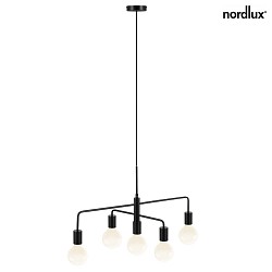 Luminaire  suspension GLOOM 5 flammes E27 IP20, mat, noir 