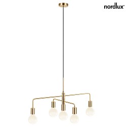 Luminaire  suspension GLOOM 5 flammes E27 IP20, mat, laiton, noir 