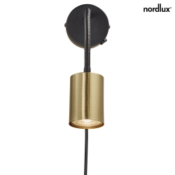 wall luminaire EXPLORE FLEX ARM with switch, with plug GU10 IP20, brushed brass, black matt 