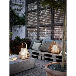 LED Solar luminaire LEO TO-GO, 4W, 2700K, IP44, bamboo