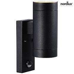 Auenwandleuchte TIN MAXI SENSOR, IP54, Up/Down, mit PIR-Sensor, 2x GU10 max. 35W, Schwarz