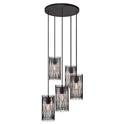 pendant luminaire ELVIS 5 flames E27, black dimmable