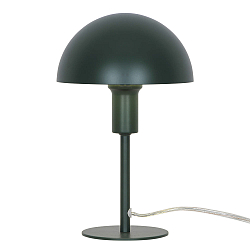 Tischleuchte ELLEN MINI, IP20, � 16cm / H�he 25cm, E14 (exkl.), Metall, transparentes Kabel mit Schalter, dunkelgr�n