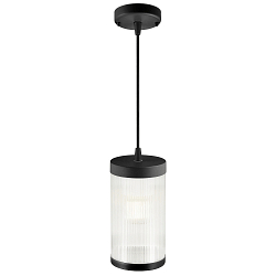 Luminaire suspendu d'extrieur COUPAR avec diffuseur E27 IP33, noir mat gradable