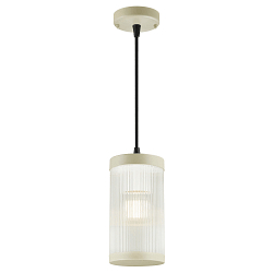 Luminaire suspendu d'extrieur COUPAR avec diffuseur E27 IP33, mat, couleur sable gradable