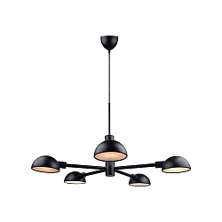 pendant luminaire NOMI 5 flames E14 IP20, black matt 