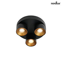 Plafoniera PITCHER 3-Lampadine GU10 IP20, nero dimmerabile