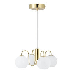 pendant luminaire FRANCA E14 IP20, glossy, brass, white dimmable