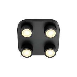 Luminaire de plafond CLYDE 4 flammes IP20, noir gradable