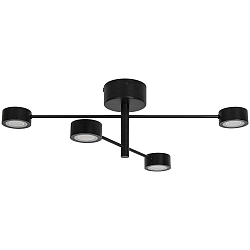 Luminaire de plafond CLYDE 4 flammes IP20, noir gradable