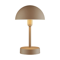 Lampada da tavolo a batteria ELLEN TO-GO senza caricatore, con IP stazione di ricarica IP44, marrone, opaco dimmerabile