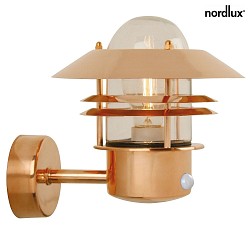 Nordlux Sensor luminaire BLOKHUS SENSOR Outdoor Wall luminaire, E27, IP54, copper