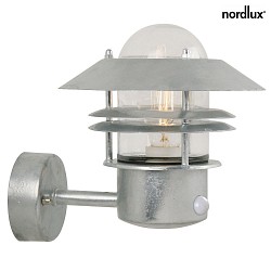 Nordlux Sensor luminaire BLOKHUS SENSOR Outdoor Wall luminaire, E27, IP54, galvanized