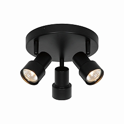 Luminaire de plafond BOSTON 3 flammes GU10 IP20, noir gradable