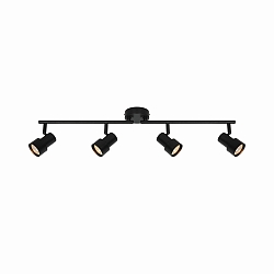 Luminaire de plafond BOSTON 4 flammes GU10 IP20, noir gradable