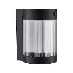 solar wall luminaire COUPAR with switch, with sensor IP44, black matt 