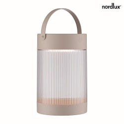 solar table lamp COUPAR IP44, sand coloured dimmable