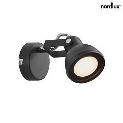 Lampada da parete ASLAK 1-Lampadina, con interruttore, regolabile GU10 IP20, opaco, nero jet 