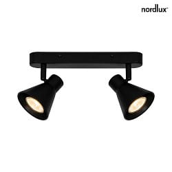 spotlight bar EIK 2 flames, adjustable GU10 IP20, black matt dimmable