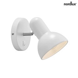 Nordlux Wall luminaire TEXAS E27, height 18cm, shade  12.5cm, depth 20cm, E27, white
