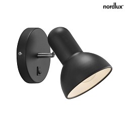 Nordlux Wall luminaire TEXAS E27, height 18cm, shade  12.5cm, depth 20cm, E27, black