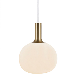 Nordlux Pendant luminaire ALTON 25, shade  25cm, height 33cm, pendulum 300cm, E27, white / brass / black