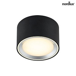 Nordlux LED Deckenleuchte / Downlight FALLON, Hhe 6cm, 8.5W 2700K 500lm 110, mit MOODMAKER Dimmung, schwarz