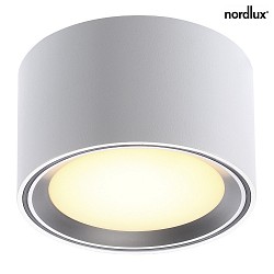 Nordlux LED Ceiling luminaire FALLON, height 6cm,  10cm, 8.5W 2700K 500lm 110, MOODMAKER circuit, dimmable, white / steel