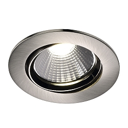 LED Einbaustrahler FREMONT, 1er Set, 36�, 4,5W, 2700K, 345lm, IP23, dimmbar, nickel geb�rstet