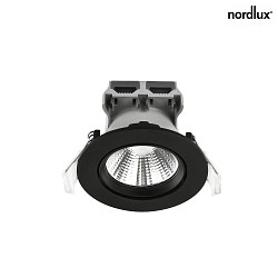 Nordlux LED Einbau-Downlight FREMONT IP23 3er-Set, jeweils  8.5cm, 5.5W 2700K 345lm 36, schwenkbar 12, Schwarz