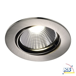 Nordlux LED Recessed Downlight FREMONT IP23,  8.5cm, 5.5W 4000K 345lm 36, swiveling 12, brushed steel